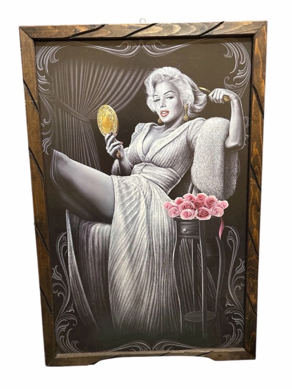 🔥Vintage Glam Portrait Wall Art with Pink Roses🔥